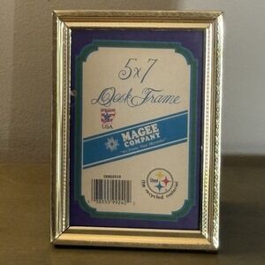 Vintage Magee Gold Tone 5x7 Standing Photo Picture Frame Retro 80s
